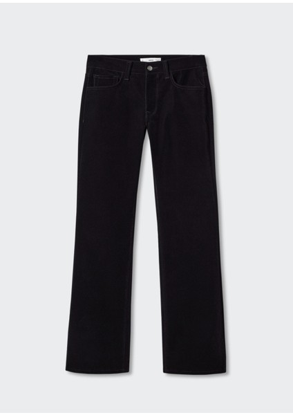 Orta Bel Mid-Rise Kadife Dar Paça Jean