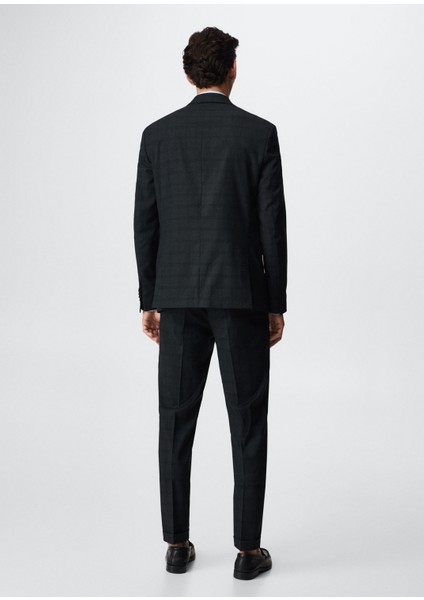 Slim Fit Kareli Takım Blazer