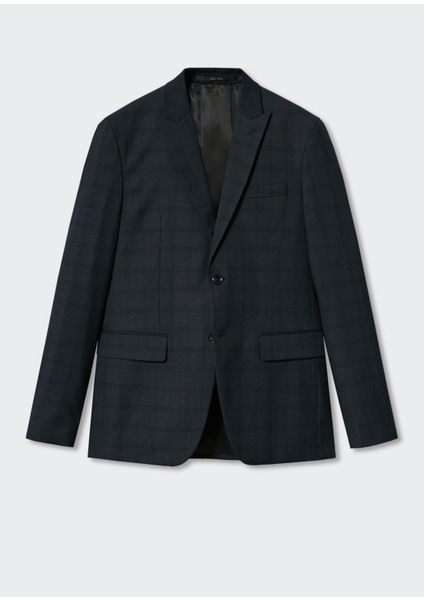 Slim Fit Kareli Takım Blazer