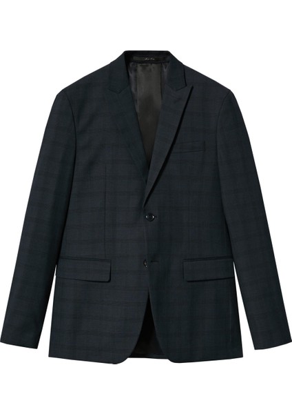 Slim Fit Kareli Takım Blazer
