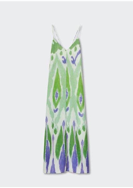 Baskılı Saten Elbise