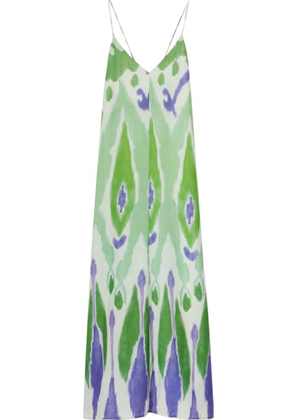 Baskılı Saten Elbise