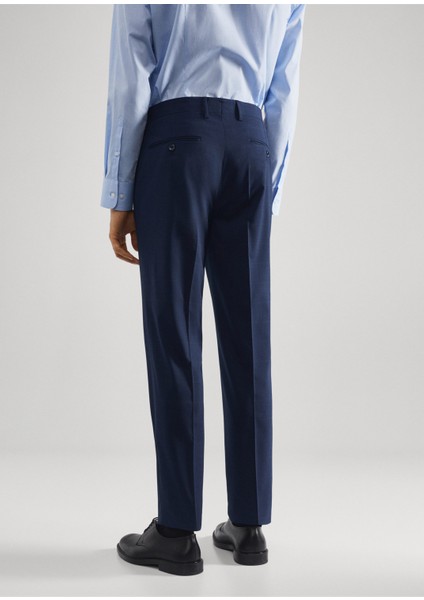 Slim Fit Kareli Takım Pantolon