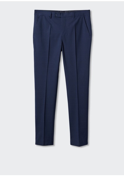Slim Fit Kareli Takım Pantolon