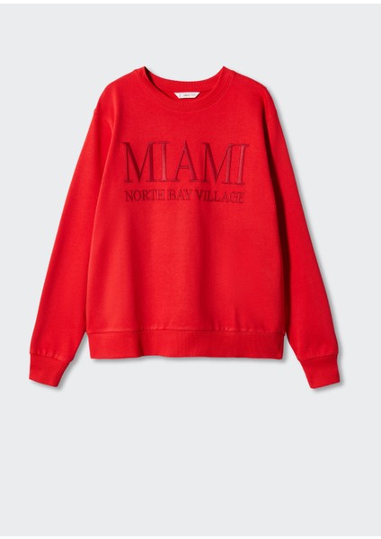 Mango İşlemeli Organik pamuklu işlemeli sweatshirt