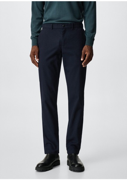 Man Dar Paça Pamuklu Pantolon