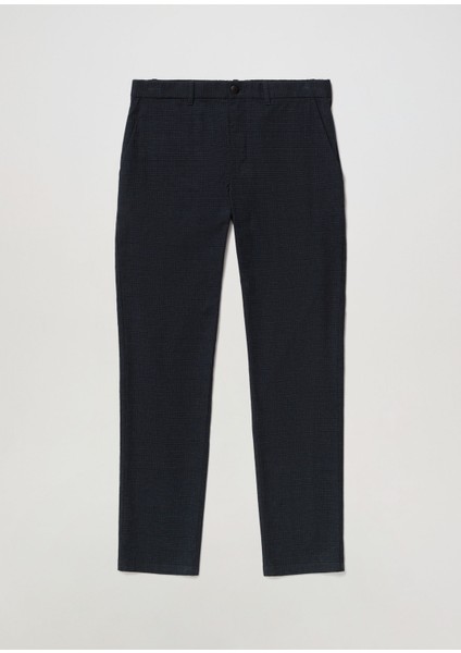 Slim Fit Kareli Pamuklu Pantolon