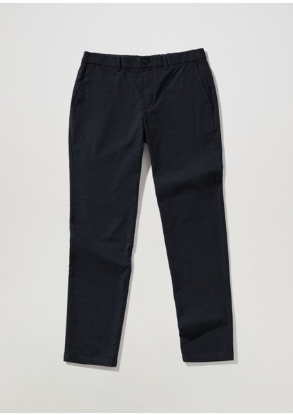 Slim Fit Kareli Pamuklu Pantolon