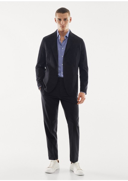 Nefes Alabilen Slim Fit Takım Elbise Ceketi