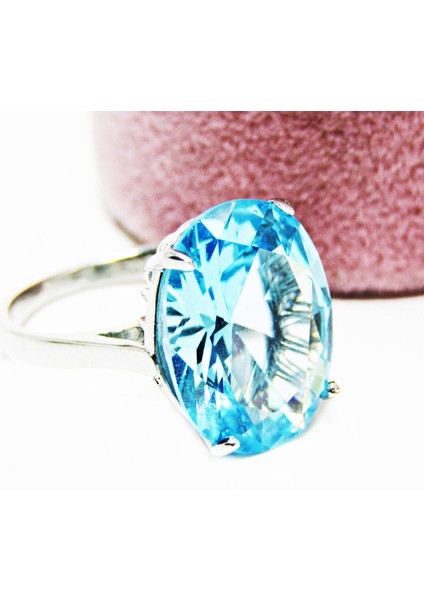 Lilahgümüştrgümüş Aqua Oval Taşlı Kadın Yüzük fiyatları