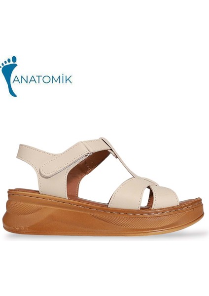 1909-492085 Tam Anatomik Tabanlı Kadın Sandalet - NKT01909-BEJ-36