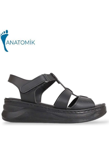 1910-492084 Tam Anatomik Tabanlı Kadın Sandalet - NKT01910-SIYAH-37