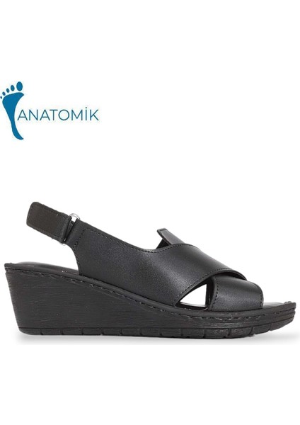 1911-390240 Tam Anatomik Tabanlı Kadın Sandalet - NKT01911-SIYAH-36