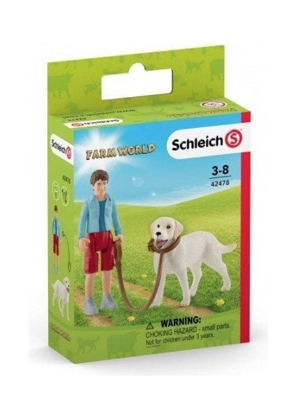 Alithestereo LISINYA193 Nessiworld Schleich Labrador ile Yürüyüş Figür Oyuncak Alithestereo