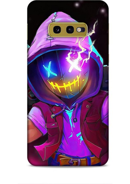 Samsung Galaxy S10E Kılıf Caliburn 19 Maskeli Pembe Tam Koruma Kılıf