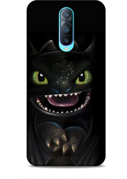 Oppo RX17 Pro Kılıf Caliburn 30 Kara Ejderha Kenarları Şeffaf Kapak