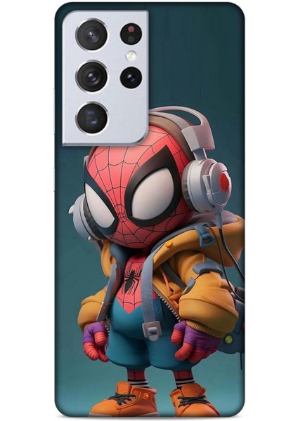 Samsung Galaxy S21 Ultra Kılıf Caliburn 25 Spiderman Bebek Soyulmayan Kılıf