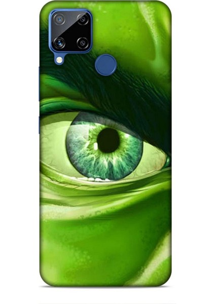 Realme C15 Kılıf Caliburn 29 Hulk Göz Makro Leke Tutmaz Kapak