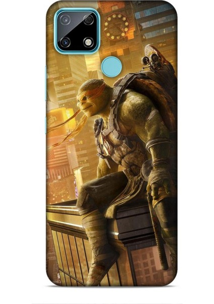 Realme C21 Kılıf Caliburn 10 Michelengelo Ninja Kablumbağalar Full Hd Kılıf
