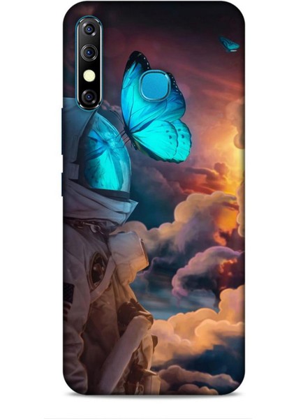 Infinix Zero 8 Kılıf Caliburn 4 Mavi Kelebek Silikon Kılıf