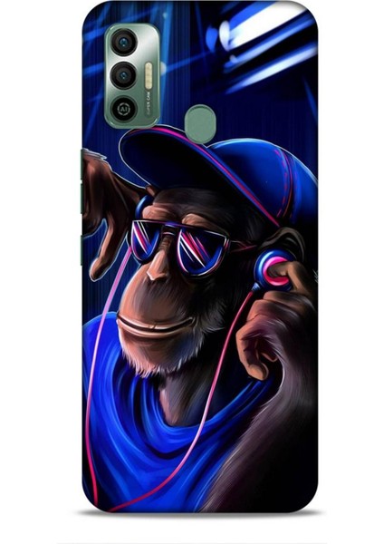 Tecno Spark 7t Kılıf Caliburn 20 Maymun Mavi Renkli Kılıf