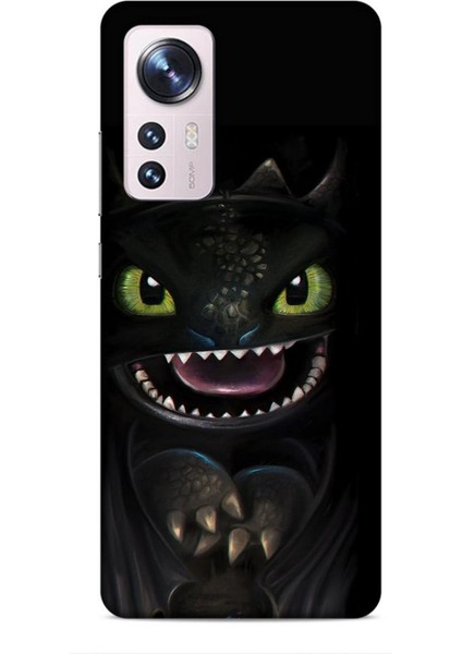 Xiaomi 13 Lite Kılıf Caliburn 30 Kara Ejderha Kenarları Şeffaf Kapak