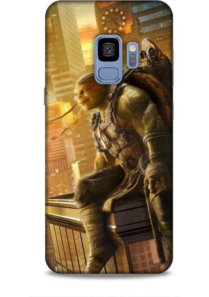 Samsung Galaxy S9 Kılıf Caliburn 10 Michelengelo Ninja Kablumbağalar Full Hd Kılıf