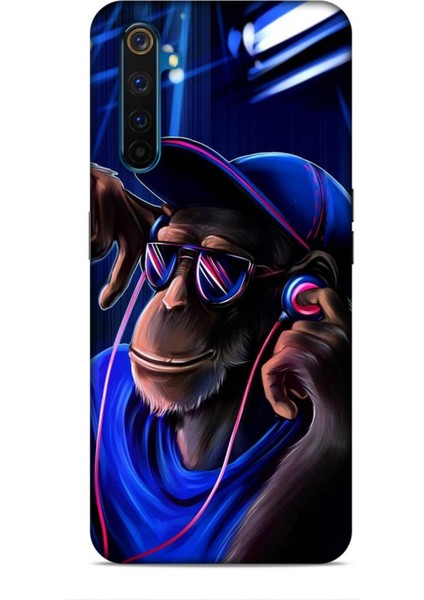 Realme 6 Kılıf Caliburn 20 Maymun Mavi Renkli Kılıf