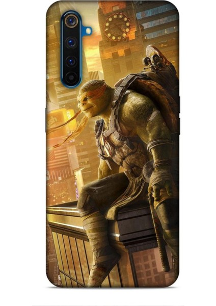 Realme 6 Pro Kılıf Caliburn 10 Michelengelo Ninja Kablumbağalar Full Hd Kılıf