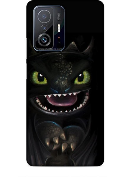 Xiaomi 11T Kılıf Caliburn 30 Kara Ejderha Kenarları Şeffaf Kapak