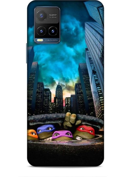 Vivo Y33S Kılıf Caliburn 11 Ninja Kablumbağalar 4K Baskılı Kılıf