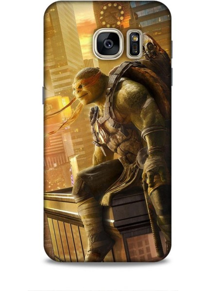 Samsung Galaxy S7 Kılıf Caliburn 10 Michelengelo Ninja Kablumbağalar Full Hd Kılıf