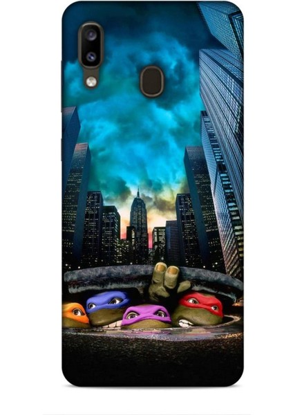 Samsung Galaxy A20 Kılıf Caliburn 11 Ninja Kablumbağalar 4K Baskılı Kılıf