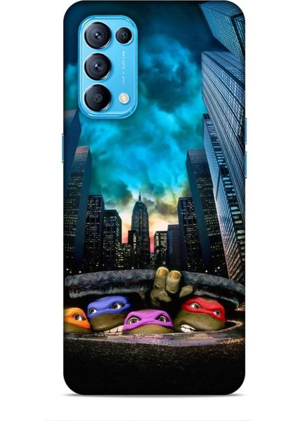 Oppo Reno 5 Kılıf Caliburn 11 Ninja Kablumbağalar 4K Baskılı Kılıf