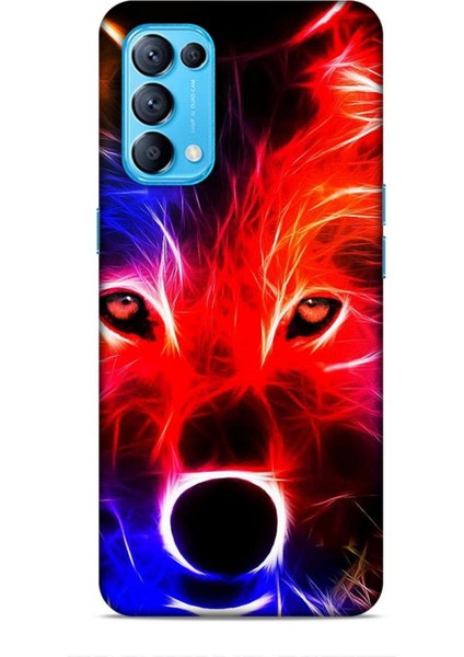 Oppo Reno 5 Kılıf Caliburn 16 Kurt Colorful Hediyelik Kılıf