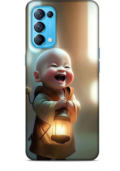 Oppo Reno 5 Kılıf Caliburn 27 Asya Bebek Lazer Kesim Silikon