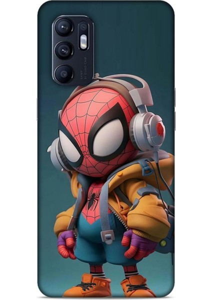 Oppo Reno 6 Kılıf Caliburn 25 Spiderman Bebek Soyulmayan Kılıf