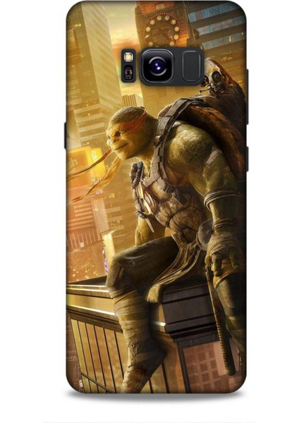 Samsung Galaxy S8 Kılıf Caliburn 10 Michelengelo Ninja Kablumbağalar Full Hd Kılıf