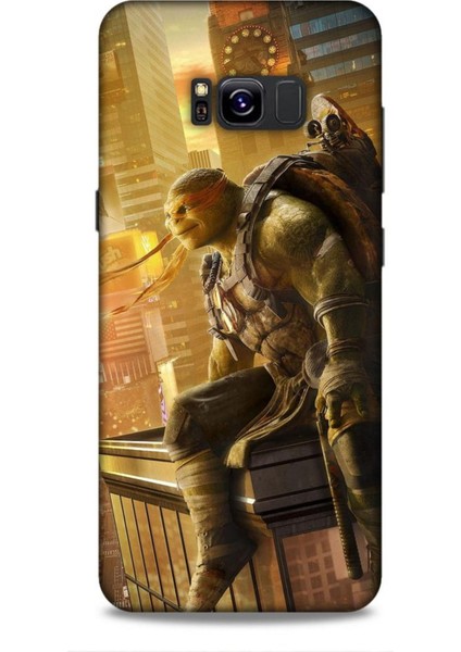 Samsung Galaxy S8 Plus Kılıf Caliburn 10 Michelengelo Ninja Kablumbağalar Full Hd Kılıf