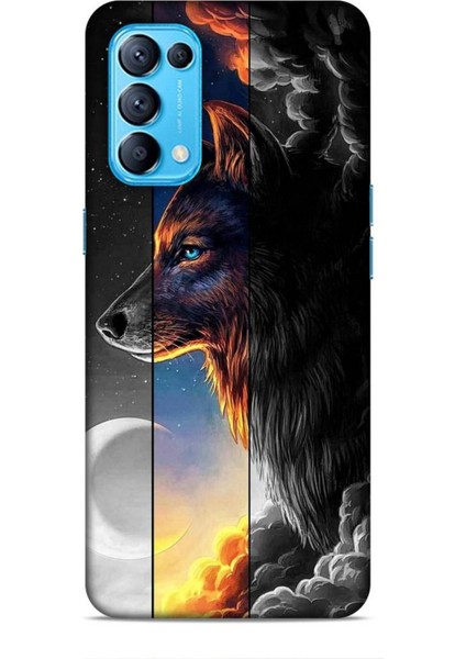 Oppo Reno 5 Kılıf Caliburn 15 Kurt Hilal Kalın Silikon