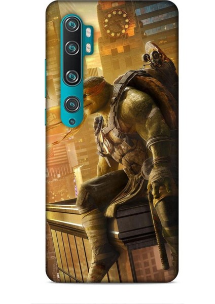 Xiaomi Mi Note 10 Pro Kılıf Caliburn 10 Michelengelo Ninja Kablumbağalar Full Hd Kılıf
