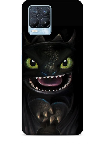 Realme 8 Pro Kılıf Caliburn 30 Kara Ejderha Kenarları Şeffaf Kapak