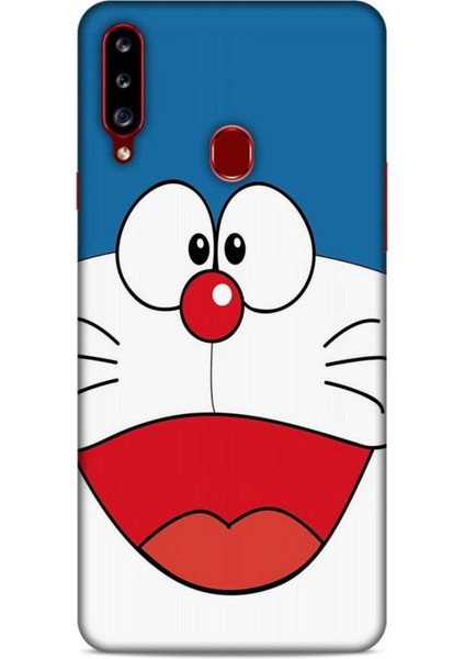 Samsung Galaxy A20S Kılıf Caliburn 22 Mavi Beyaz Kap