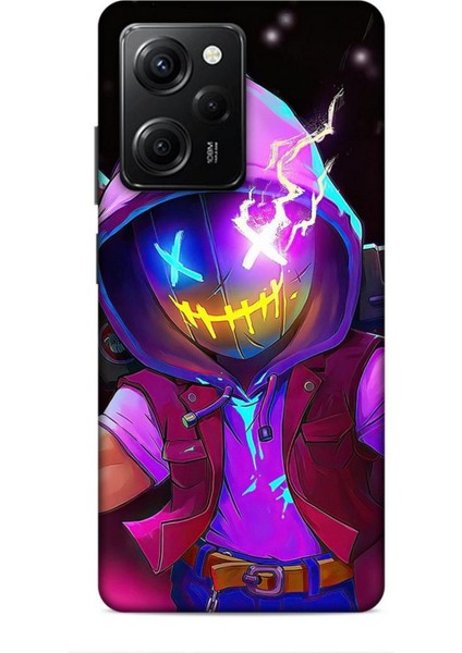 Infinix Hot 40 Kılıf Caliburn 19 Maskeli Pembe Tam Koruma Kılıf