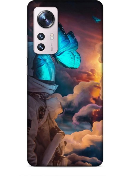 Xiaomi 13 Lite Kılıf Caliburn 4 Mavi Kelebek Silikon Kılıf