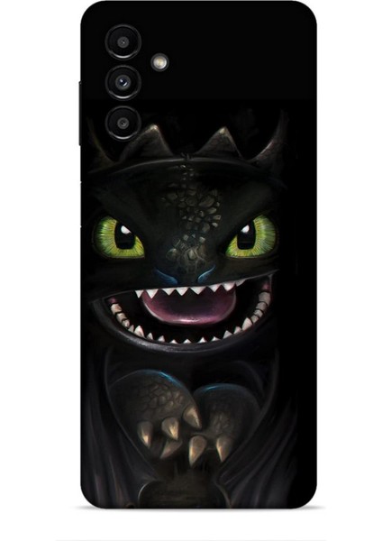 Samsung Galaxy A13 5g Kılıf Caliburn 30 Kara Ejderha Kenarları Şeffaf Kapak