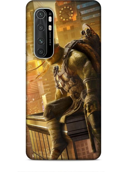 Xiaomi Mi Note 10 Lite Kılıf Caliburn 10 Michelengelo Ninja Kablumbağalar Full Hd Kılıf
