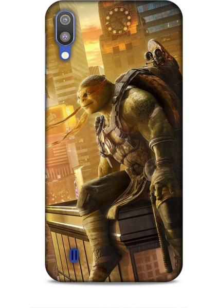 Samsung Galaxy M10 Kılıf Caliburn 10 Michelengelo Ninja Kablumbağalar Full Hd Kılıf