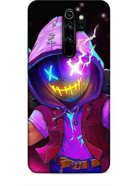 Xiaomi Redmi Note 8 Pro Kılıf Caliburn 19 Maskeli Pembe Tam Koruma Kılıf
