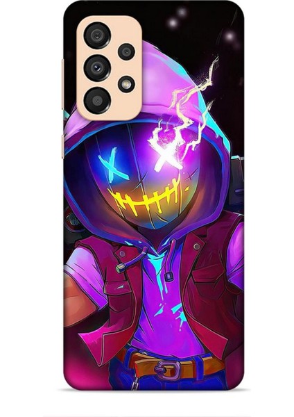 Samsung Galaxy A34 5g Kılıf Caliburn 19 Maskeli Pembe Tam Koruma Kılıf